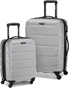 Samsonite Omni PC Hardside Expandable Luggage with Spinner Wheels, Silver, 2-Piece Set (20/24)