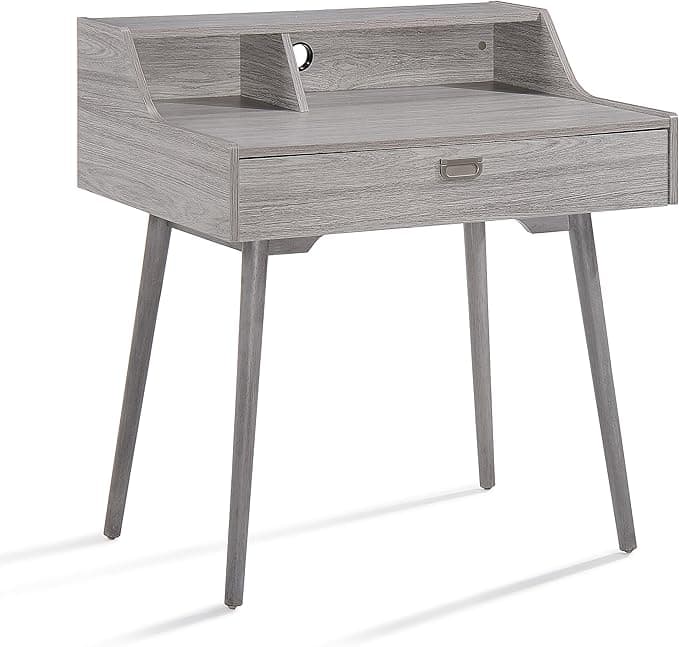 Christopher Knight Home Ellison Mid-Century Modern Fiberboard Home Office Desk, Grey Oak Finish