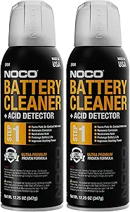 NOCO E404 12.25 Oz Battery Terminal Cleaner Spray and Corrosion Cleaner with Acid Detector (Pack of 2)
