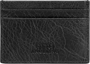 Otto Angelino Genuine Leather Cardholder Wallet - Bank Cards, Money, Driver's License, RFID Blocking - Unisex