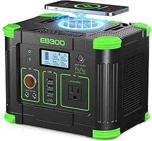 GRECELL Portable Power Station 330W (Peak 600W), GRECELL 288Wh Solar Generator with 60W USB-C PD, 5W Wireless 110V Pure Sine Wave AC Outlet, Lightweight Backup Battery for Camping, Travel, RVs