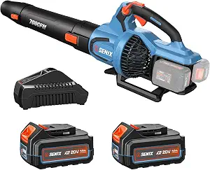 SENIX 40V Cordless Leaf Blower,700 CFM & 145 MPH with 2 * 4.0Ah Batteries | Brushless Motor, Variable Speed and Cruise Control, Ideal for Powerful Yard Cleaning