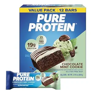 Pure Protein Chocolate Mint Cookie Protein Bars, 20g Protein, 12 Ct