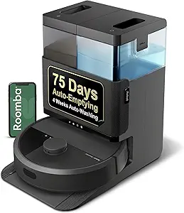 iRobot Roomba Plus 405 (G181) 2in1 Vacuum & Mop Robot with AutoWash Dock - Dual Spinning, Smart & Fast Mapping, Ideal for Pet Hair, Self-Empties 75 Days, Intense Suction, Pad Washing & Drying