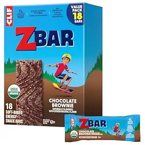 Zbar - Chocolate Brownie - Soft-Baked Energy Snack Bars - Non-GMO - 11g Whole Grains - USDA Organic Granola Bars (18 Pack)