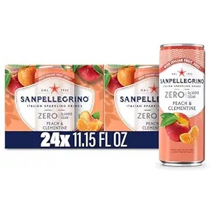 Sanpellegrino Zero Grams Added Sugar Italian Sparkling Drinks, Sparkling Peach Clementine Beverage, 11.15 Fl Oz (Pack of 24)