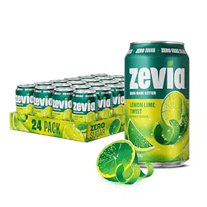 Zevia Zero Calorie Soda, Lemon Lime Twist, 12 Fl Oz Cans (Pack of 24)