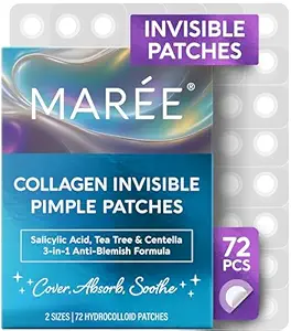 MAREE Invisible Pimple Patches - Clear Pimple Patches for Face - Hydrocolloid Acne Patches Anti Blemish - Zit Stickers for Face - Parches Para Acne - Pinple Zit Patches Pimple Stickers - 72 Dots