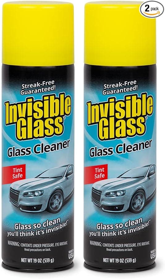 Invisible Glass 91164-2PK 19-Ounce Foam Cleaner for Auto and Home for a Streak-Free Shine, Deep Cleaning Foaming Action, Safe for Tinted and Non-Tinted Windows, Ammonia Free, Pack of 2