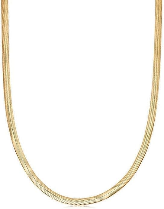 Men Snake Flat Necklace Gold Silver 316L Stainless Steel 925 Sterling Silver