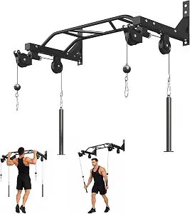 Fitvids Wall Mounted Pull Up Bar, Heavy Duty Multi-Grip Chin Up Bar for Home Gym, 450 lbs Weight Capacity Upper Body Strength Training Equipment, Multiple grip styles available
