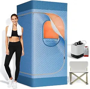 Portable Sauna for Home with 3L 1200W Steamer, Large Folding Chair, 99 Mins Timer, 9 Levels, Personal Steam Sauna Tent for Home Spa Relaxation and Detox, Self Care Gifts, 32' x32' x 71' (Light Blue)