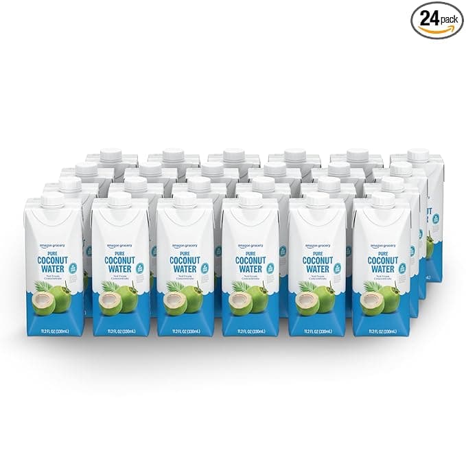 Amazon Grocery, Pure Coconut Water, 11.2 Fl Oz, 24 Ct (Previously Happy Belly, Packaging May Vary)