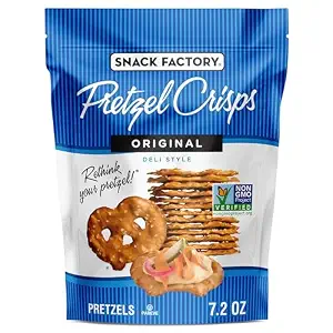 Snack Factory Original Pretzel Crisps, Non-GMO, 7.2 oz Resealable Bag