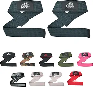 Sports Lifting Wrist Straps for Weightlifting Gym Deadlift and Pull Ups 24 Inch Cotton with 5mm Padded Neoprene and Silicone Grip for Powerlifting Bodybuilding Men Women