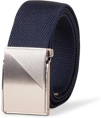 Amazon Essentials Men's Sport Web Golf Belt, Tactical Plaque Buckle