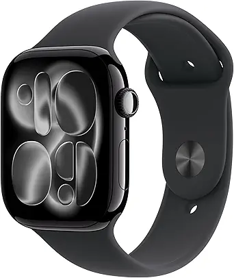 Apple Watch Series 11 [GPS 46mm] Smartwatch with Jet Black Aluminum Case with Sport Band - M/L. Sleep Score, Fitness Tracker, Health Monitoring, Always-On Display, Water Resistant