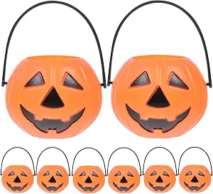 TOYANDONA 8 Pieces Halloween Candy Buckets Trick or Treat Pumpkin Bucket Halloween Party Favors Pumpkin Pails with Handle