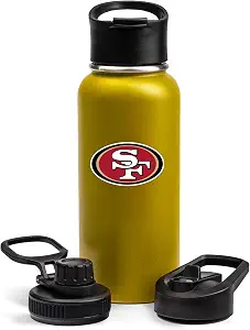 The Memory Company Officially Licensed 32oz Team Logo Water Bottle with Accessories, Washington Commanders