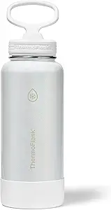 ThermoFlask Insulated Water Bottle with Spout Lid (32 oz, Optic White) - Leakproof, Stainless Steel Water Bottle for Cold & Hot Drinks, Travel & Daily Hydration