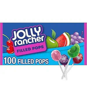 JOLLY RANCHER Filled Pops Assorted Fruit Flavored Candy Box, 56 oz (100 Pieces)