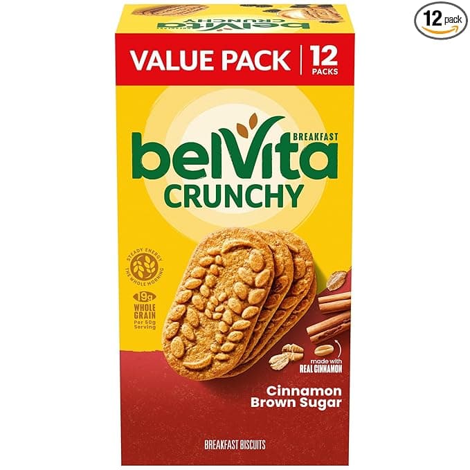 belVita Breakfast Bars Biscuits, Cinnamon Brown Sugar, Value Pack, 12 Packs (4 Biscuits Per Pack)