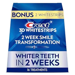 Crest 3D Whitestrips Glamorous White, 3D White, Teeth Whitening Strip Kit, 32 Strips (16 Count Pack) - Crest Teeth Whitening Strips, Teeth Whitening Kit - Packaging May Vary