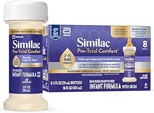 Similac Pro-Total Comfort Infant Formula With Iron, Gentle, Easy-to-Digest Formula, Has 2'-FL HMO for Immune Support, Non-GMO, Ready-to-Feed Baby Formula, 2-fl-oz Bottle, Pack of 8