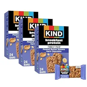 KIND Breakfast Protein Peanut Butter Banana Dark Chocolate, 8g Protein, Gluten Free, 36 Count