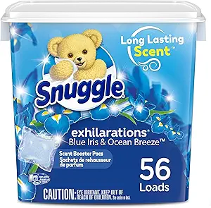 Snuggle Exhilarations in Wash Laundry Scent Booster Pacs, Blue Iris & Ocean Breeze, 56 Count
