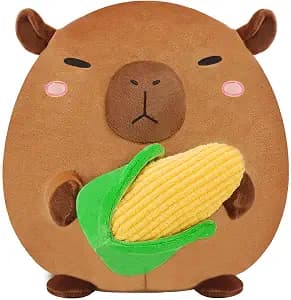 BRICHOEE Capybara Plush Toy, Cute Capybara Stuffed Animal Holding Corn, Soft Capybara Plushie Gifts for Girls Boys (Capybara with Corn, 10 inch)