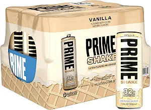PRIME Shakes, Vanilla, 32g Protein Shake for Muscle Support & Recovery, Ultra-Filtered Milk, Lactose Free, Low Sugar, Low Calorie, Ready to Drink, 11 fl oz, 12 Pack
