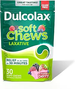 Dulcolax Soft Chews Saline Laxative, Mixed Berry Flavor, 30-Ct.