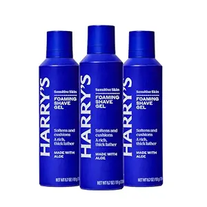 Harry's Foaming Shave Gel for Men with Aloe - 6.7 oz (3 Pack)
