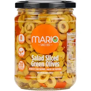 Mario Camacho Foods Salad Sliced Spanish Manzanilla Olives, 10 Ounce (Pack of 6)