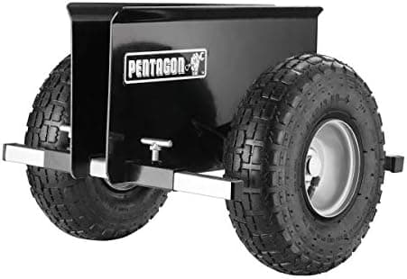 Drywall Cart - Lumber, Wood Paneling, and Plywood Carrier Holds up to 600lbs - Door Dolly with 10-inch Inflatable Wheels by Pentagon Tools (Black)