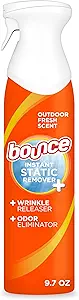Bounce Anti Static Spray, 3 in 1 Instant Anti Static Spray & Instant Wrinkle Release, Odor Eliminator and Fabric Refresher Spray (9.7 Fl Oz, Pack of 1)