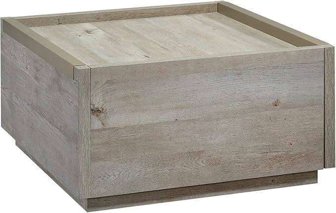Sauder Manhattan Gate Square Coffee Table, Mystic Oak, 2 Drawers, Modern Farmhouse