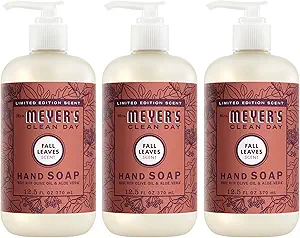 Mrs. MEYER'S CLEAN DAY Hand Soap, Fall Leaves Scent, 12.5 Fl Oz Bottle - 3 Pack