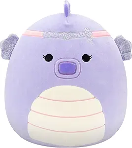 Squishmallows Original 12in Eartha The Purple Seahorse with Silver Headband – Official Jazwares Valentine Plush (Medium)