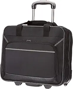 Amazon Basics Rolling Laptop Case, 15.6 in, Black