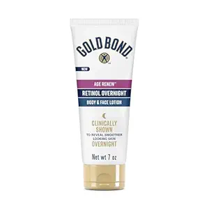 Gold Bond Age Renew Retinol Overnight Body & Face Lotion, With Retinol & Peptide Complex, for Dry Skin, 7 oz.