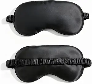 Satin Sleep Mask, Soft Breathable Eye Mask for Sleeping with Adjustable Strap, 100% Light Blocking Blindfold for Women Men, Comfortable Travel Eyeshade for Deep Sleep, Nap, Nightly Rest