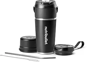 nutribullet Flip Portable Blender with Insulated Cup, Cordless, Black, NBPB50350AK