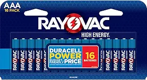 Rayovac High Energy AAA Batteries (16 Pack), Alkaline Triple A Batteries