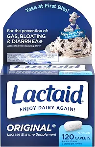 Lactaid Original Strength Lactose Intolerance Caplets, 120 Ct