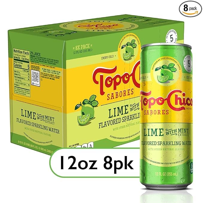 Topo Chico Sabores Lime with Mint Extract 12oz 8pk