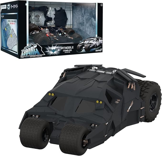 Super7 Super Cyborg Batman Batmobile Tumbler (Full Color) - 10" Batman Action Figure Vehicle - Classic Movie Collectibles and Retro Toys