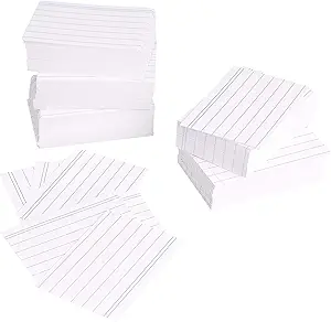 Amazon Basics A8 Ruled Index Cards - White (Pack of 1000)
