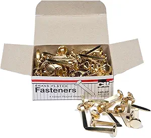 Charles Leonard Fasteners, Round Head, Brass Plated, 1 Inch Shank, 10 MM Head, 10 Boxes of 100 Each (4R-BP)
